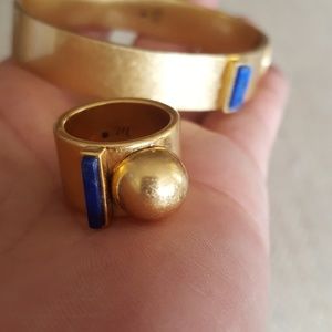 Madewell bracelet and ring set lapis